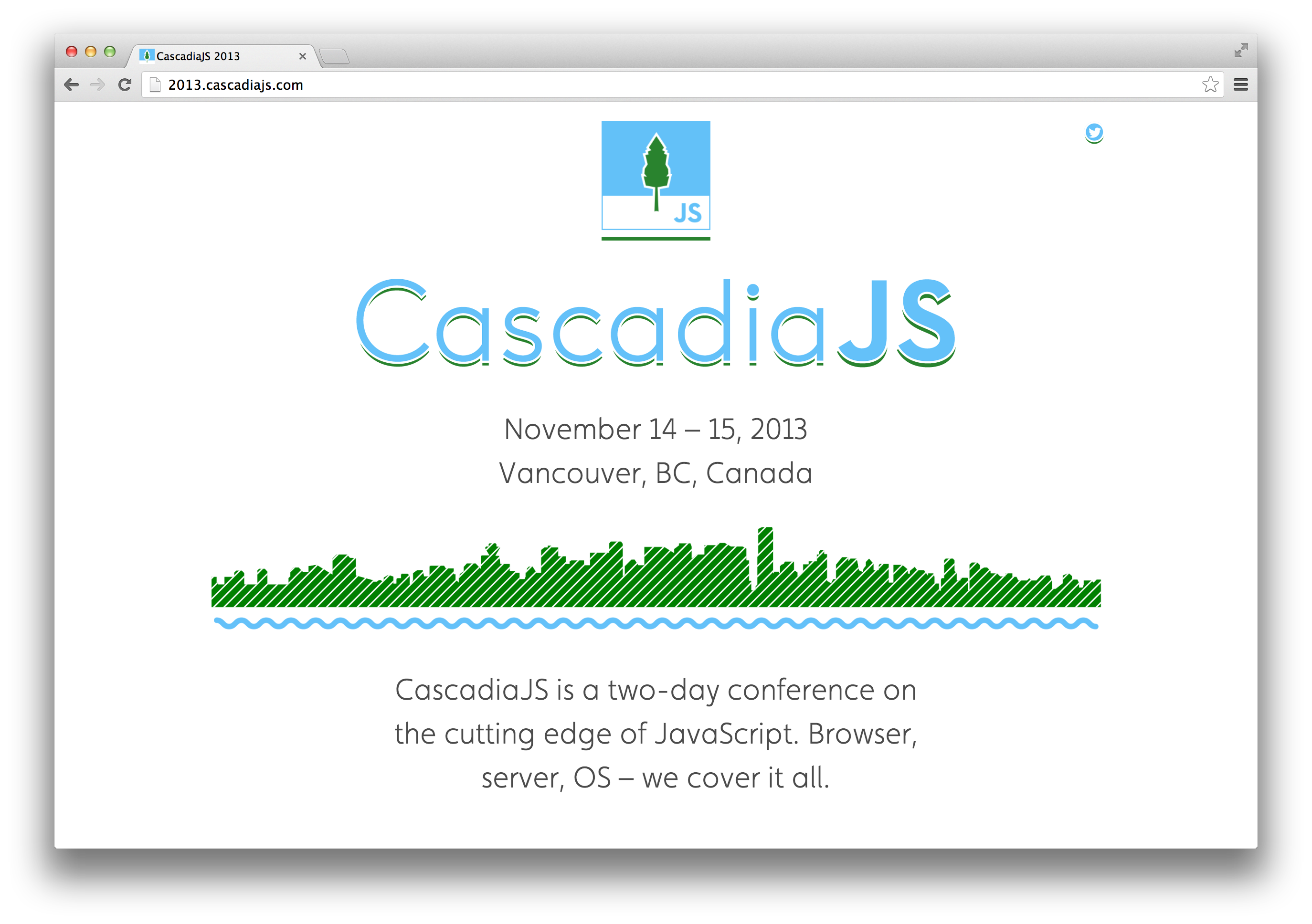 CascadiaJS’ landing page