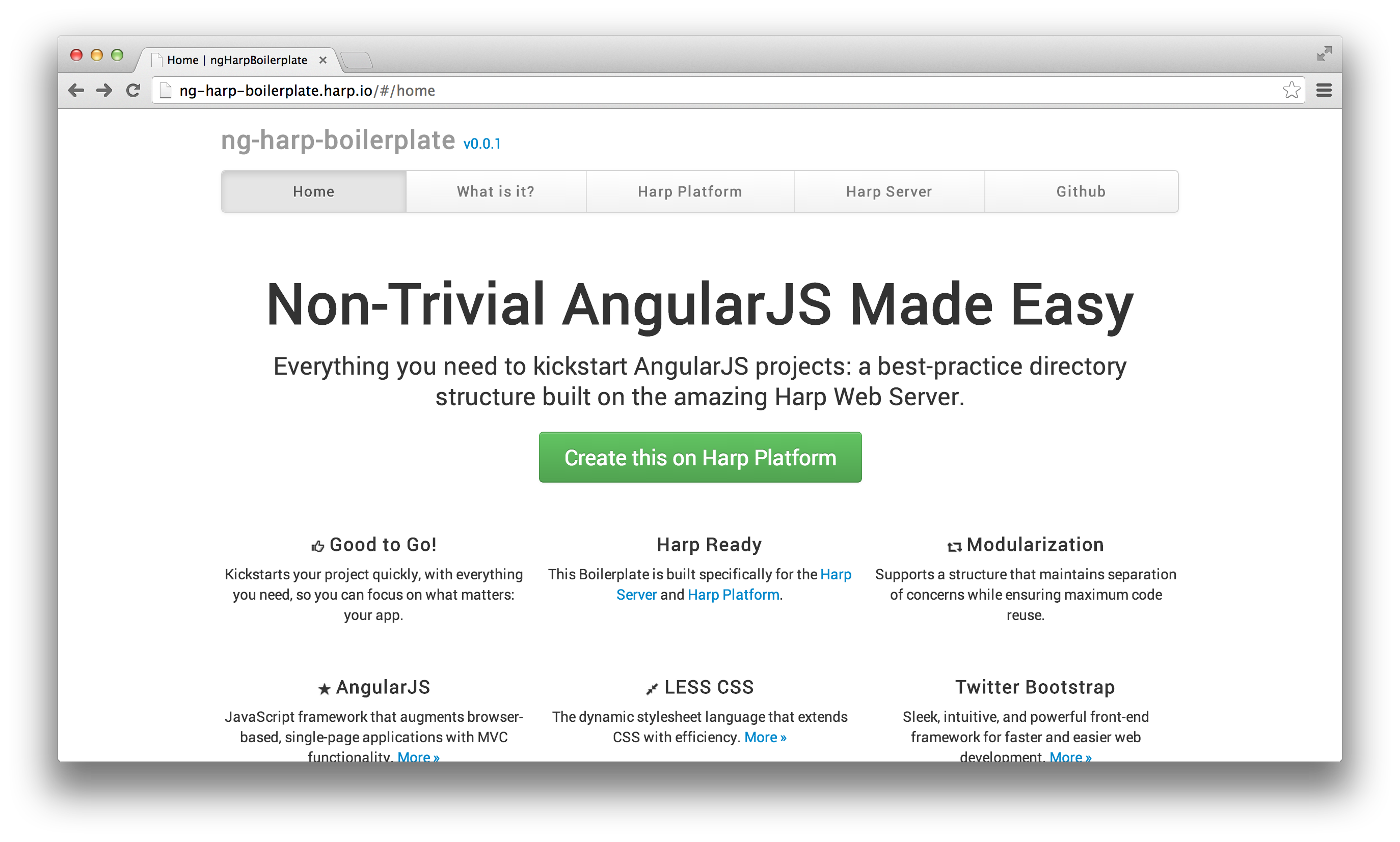 AngularJS Harp Boilerplates