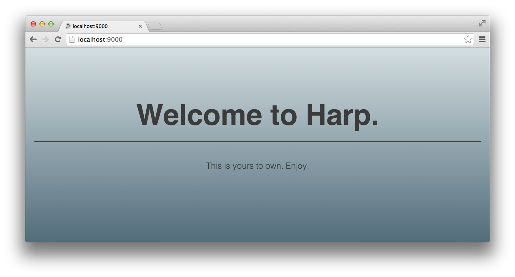 An example of the default app using Bourbon’s linear-gradient mixim.
